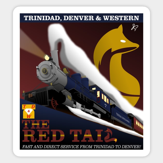 The Red Tail Sticker by Jtpetkov24